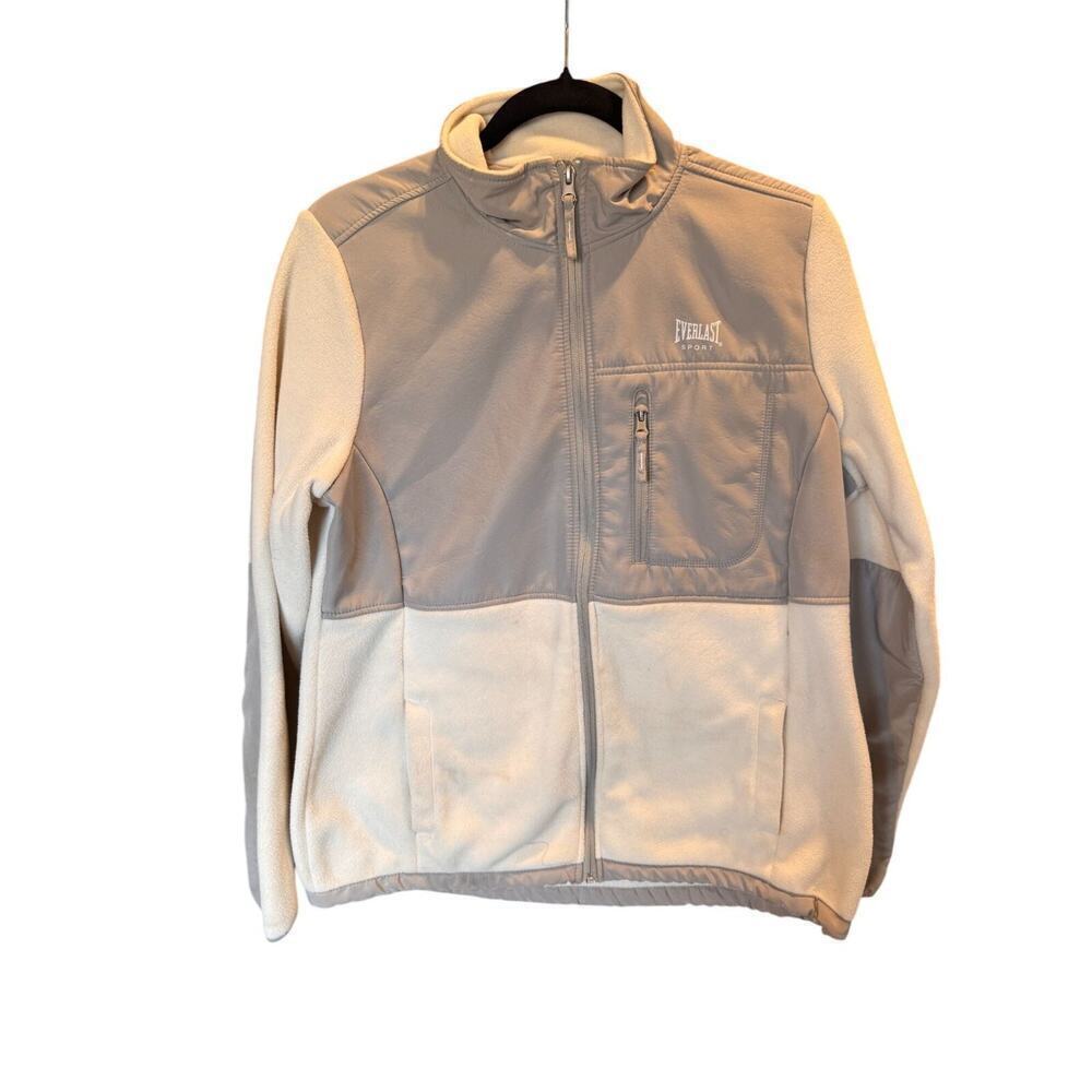 Everlast Sport Beige & Cream Full-Zip Fleece Jacket Women's Size Large